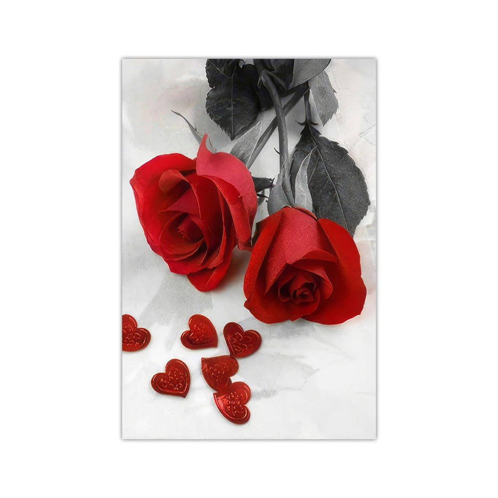 

Современные Яркие Розы, Принты На Холсте, Набор Настенных Рисунков Без Рамы Для Украшения Дома, Гостиной, Спальни, Офиса