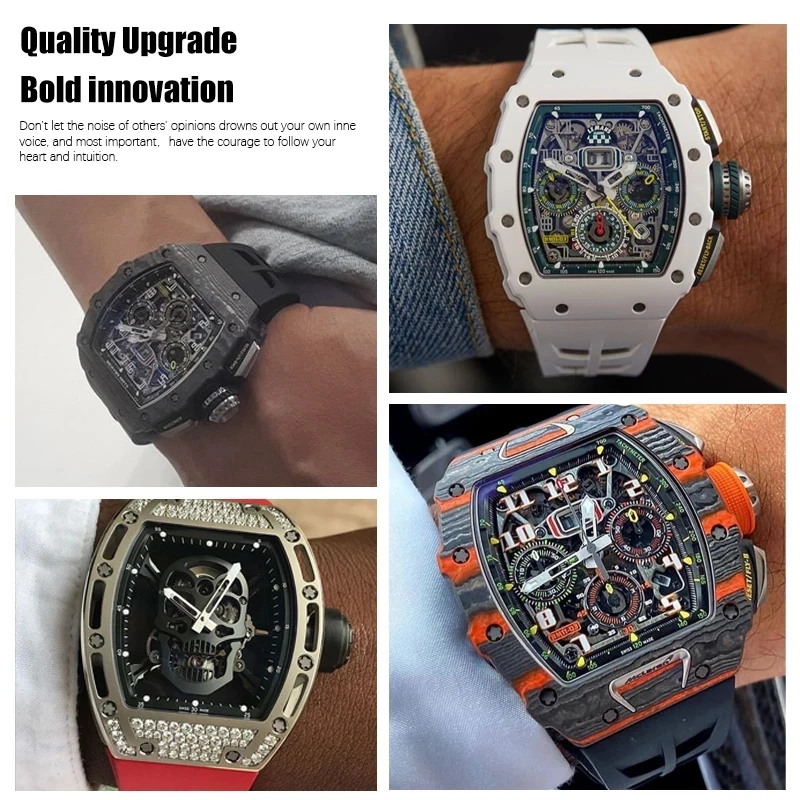 Watch Strap for Richard Mille Rm011 Strap Men's Waterproof Sweat-Proof Wear Comfortable Silicone Rubber Watchband 25mm-20mm