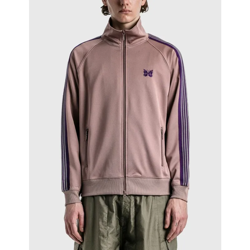 

Куртка с вышивкой бабочки для мужчин и женщин, повседневная розовая куртка оверсайз с эластичным поясом, штаны для бега и тренировок на шнурке