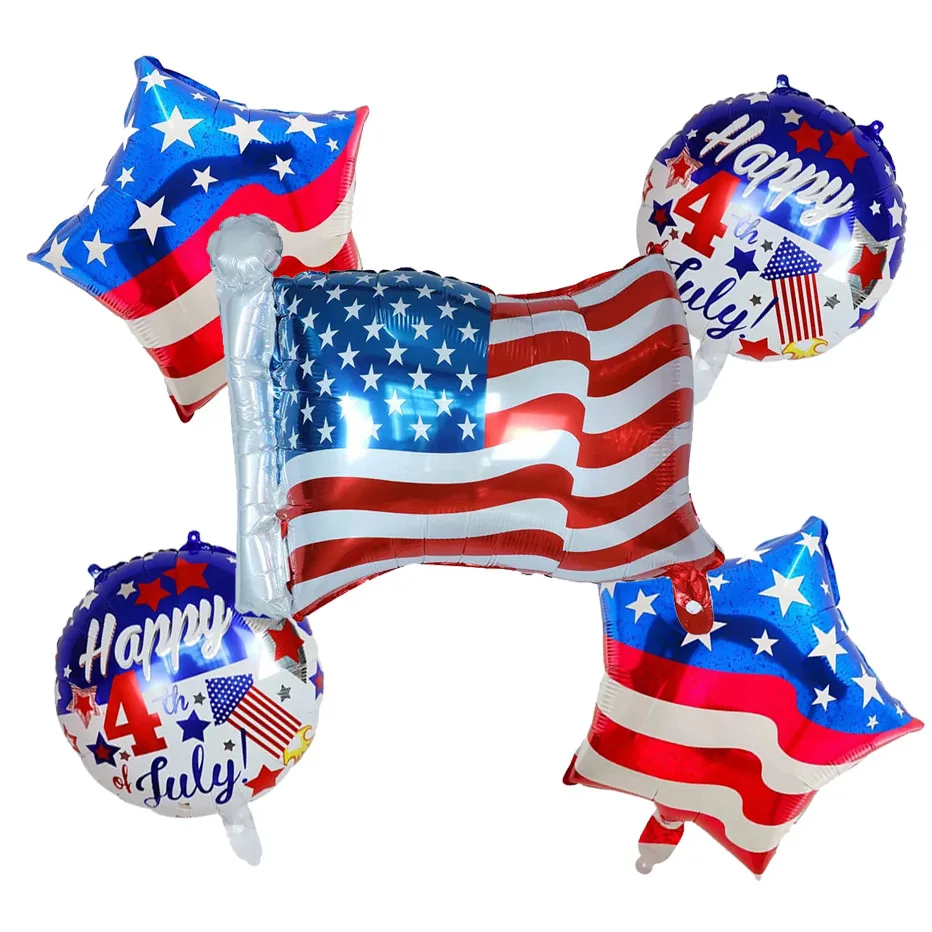 

5/10Pcs American Flag Balloon Happy 4th July Stars Air Globo USA Independence Day Party Decorations Baby Shower Supplies Kid Toy
