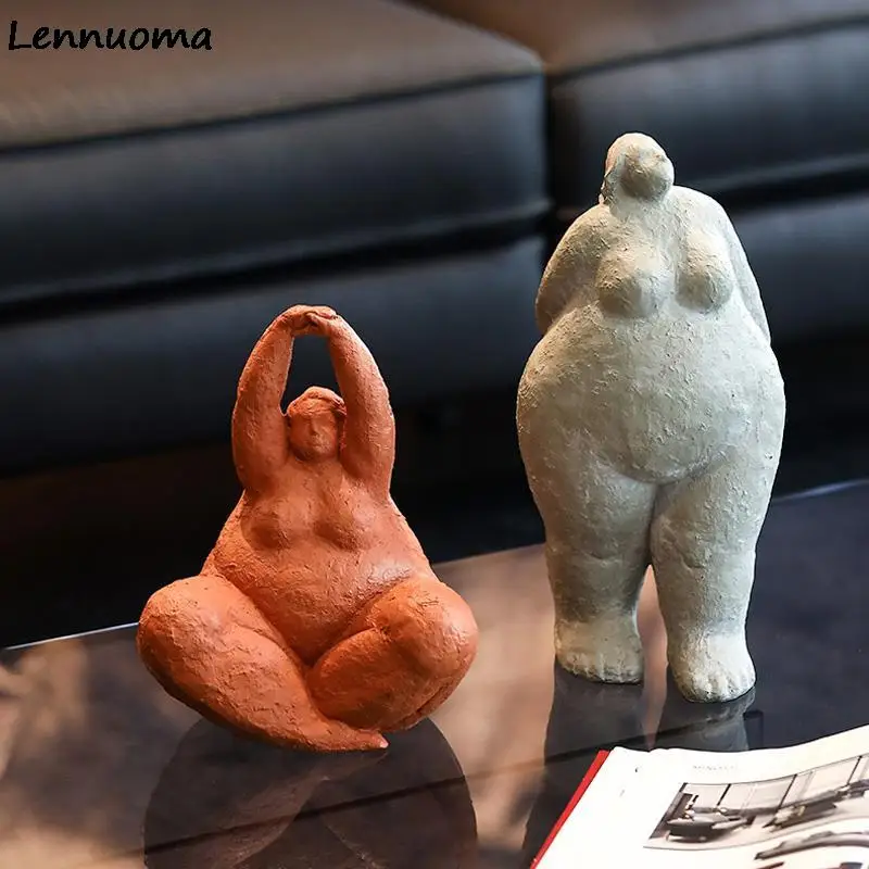 Фигурки Lennuoma с абстрактными полными леди винтажная женская статуя настольное