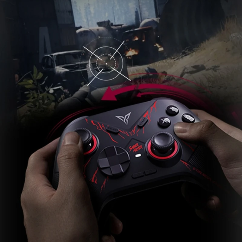 

Игровой контроллер для планшетов iOS-Android TV джойстик с эффектом зала двойная кнопка включения Bluetooth-Совместимый Беспроводной контроллер LX9A