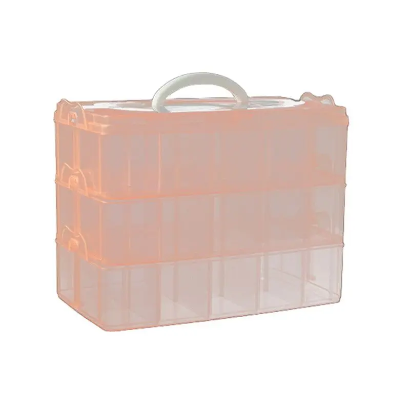 

3 Layers 30 Grid Removable Covered King Tights Toy Plastic Storage Box