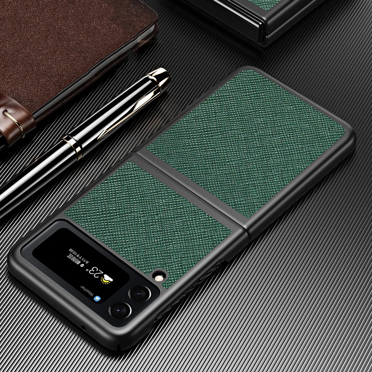 

Флип-чехол для Samsung Galaxy Z 4 3, Прозрачный бампер из ТПУ с металлическим покрытием, чехол-книжка для Samsung Galaxy Z Flip 4 Flip4 F721B, Жесткий Чехол из полика...