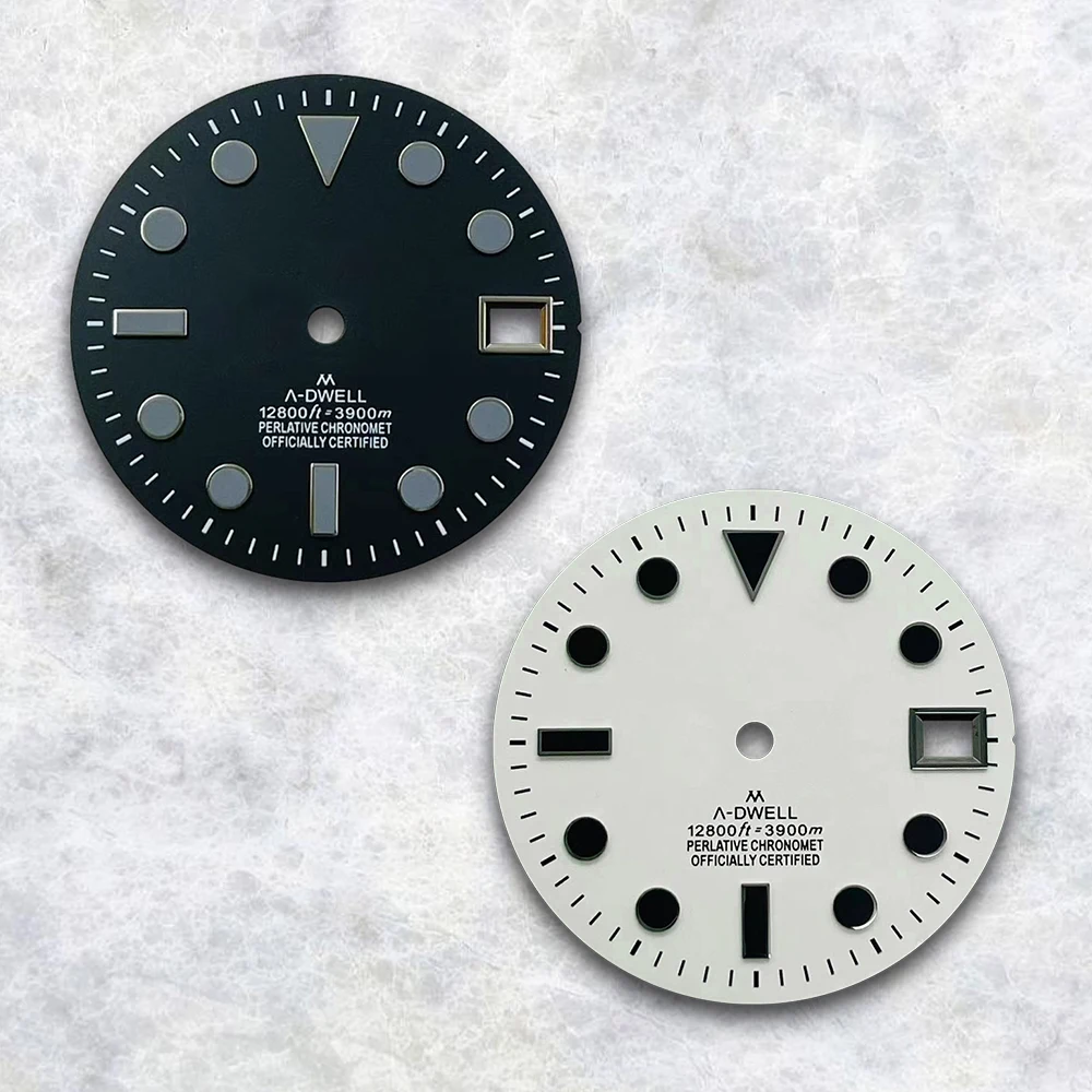 28 5 мм S логотип белый/черный циферблат подходит для NH35/NH36/4R/7S японские аксессуары