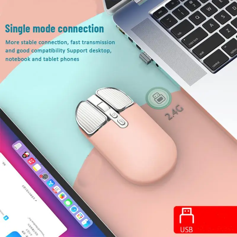 

Wireless Mouse Girl Cute Powder 2.4g Charging Mouse Three-gear Dpi Selection With 2.4g Receiver Laptop Office Home M203 Mouse
