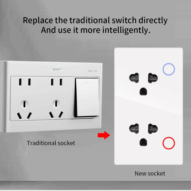 Умная Двусторонняя Настенная Розетка С 6-отверстиями Таймер Дистанционного