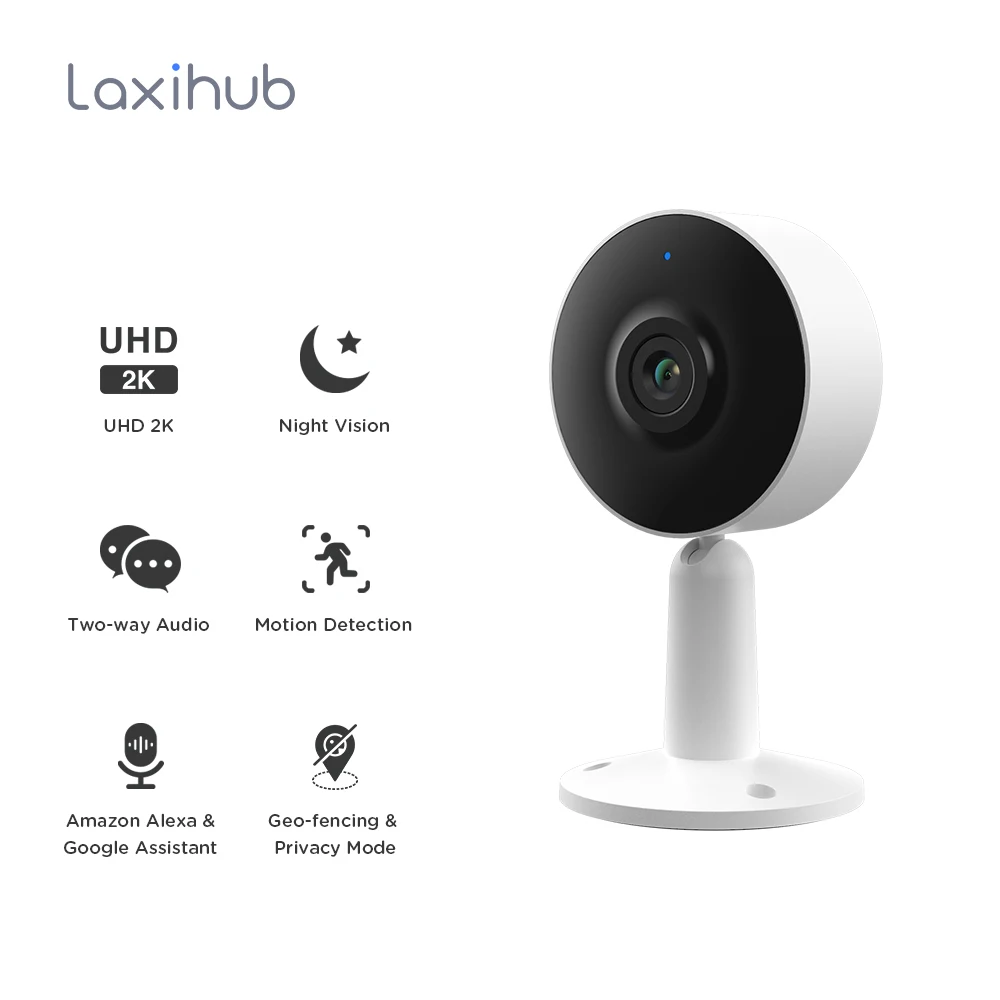 laxihub indoor ip camera wifi smart home surveillance camera baby cam monitor 720p1080p2k night vision ptz security camera free global shipping