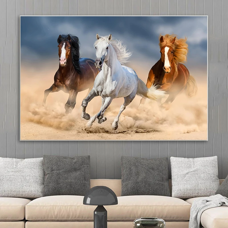 Бегущая Белая лошадь холст постер ахаль-тек лошади HD картина печать на стене коллекция лошади роспись современный Декор для дома искусство