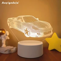 new vehicle collection 3d illusion lamp for child bedroom decor nightlight warm white light atmosphere led night lights supercar