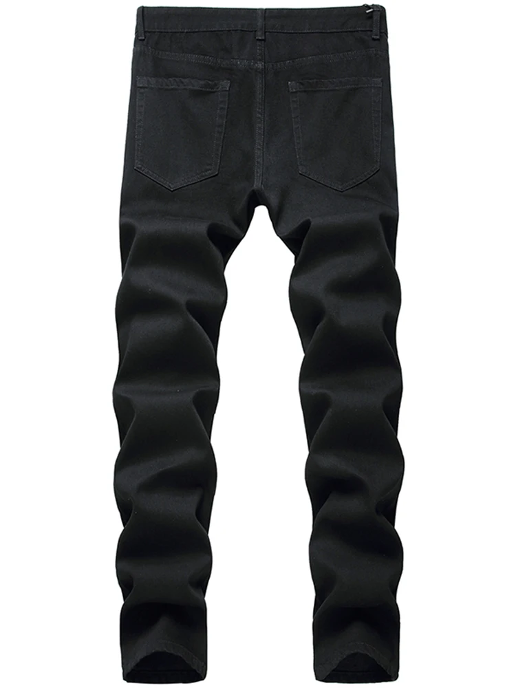 2023 New Retro Men High Street Designer Ripped Jeans Denim New Black Brand Hole Straight Trendy Classic High Quality Casual Pant
