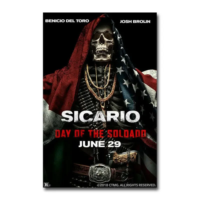 J0269 Сицирио День Солдадо фильм 22 шелковые постеры и принты настенный