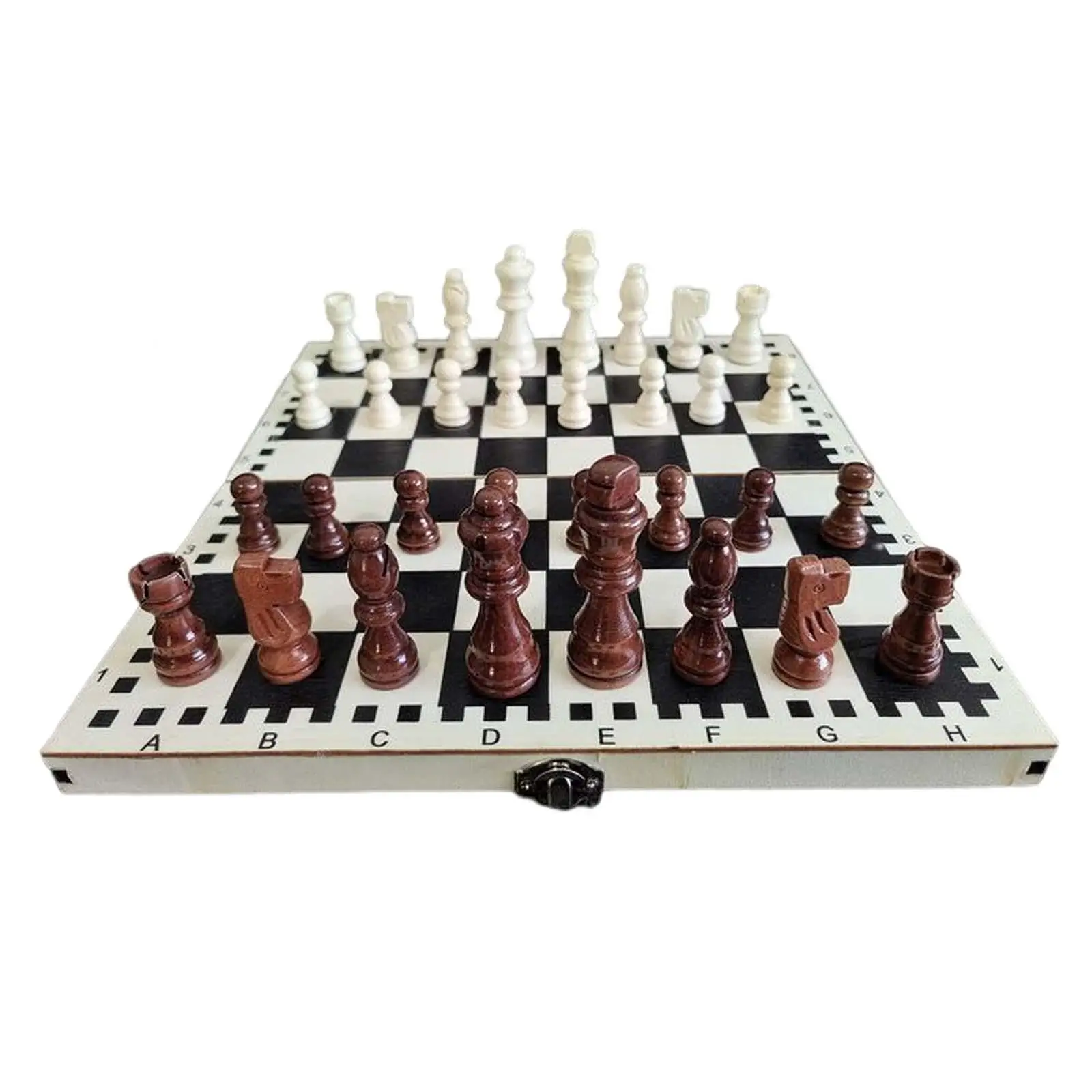 

Wooden Folding Board Chess Set 30x30cm for Kids Adult with Integrated Storage Compartment to Store Chess Pieces Lightweight