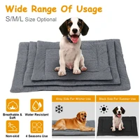 2022dog bed mat comfortable fleece pet dog crate carpet reversible pad joint relief l size
