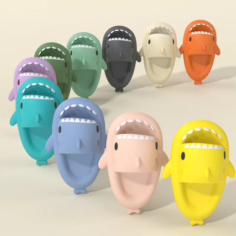 Funny Slippers Kids Cute Cartoon Shark-shaped Home Non-slip Boys Shoes Soft EVA Outdoor Slides 2022 Summer Toddler Girl Shoes