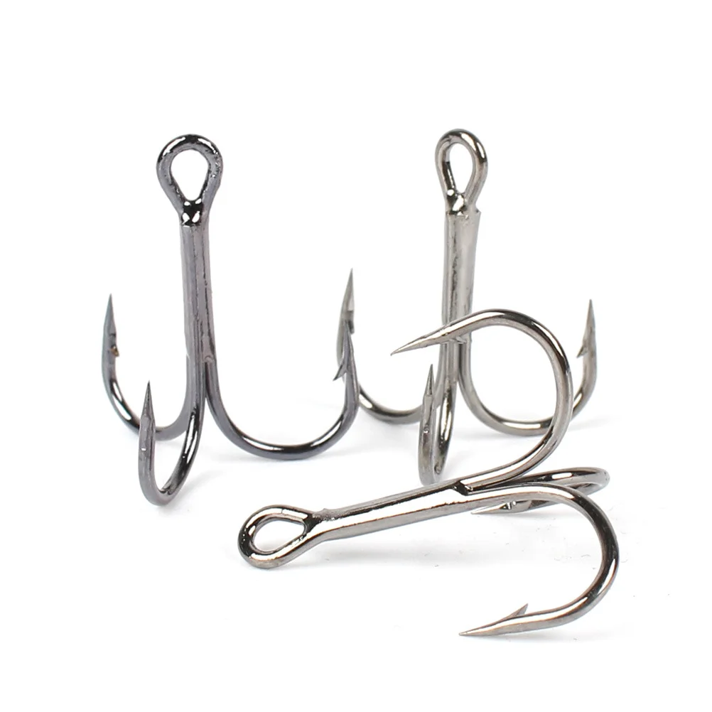

50pcs High Carbon Steel Practical Professional Durable Fishing Treble Hooks Set Kit for Stream Lake River