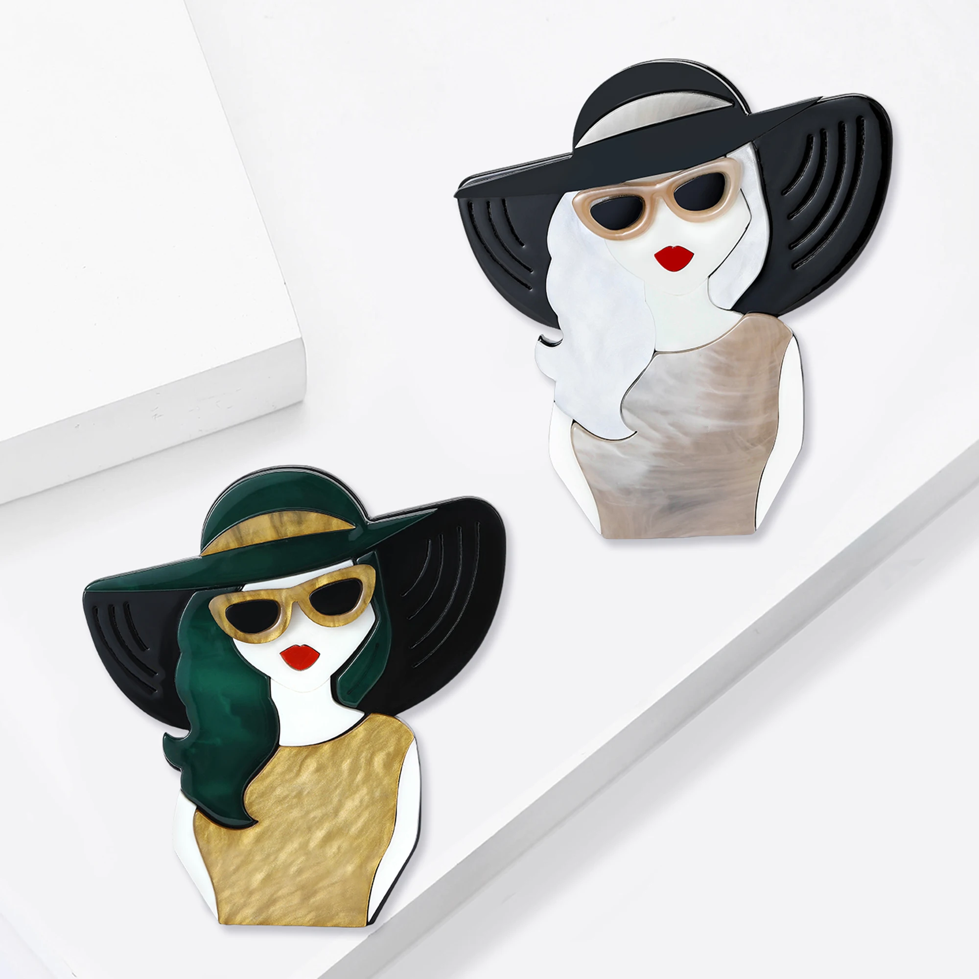 Элегантные акриловые броши Beaut&Berry в виде шляпок для женщин и унисекс, повседневные булавки-фигурки, украшения для вечеринок, аксессуары, подарки, декор (art.: 3920d8d92bb07) - 3920d8d92bb07