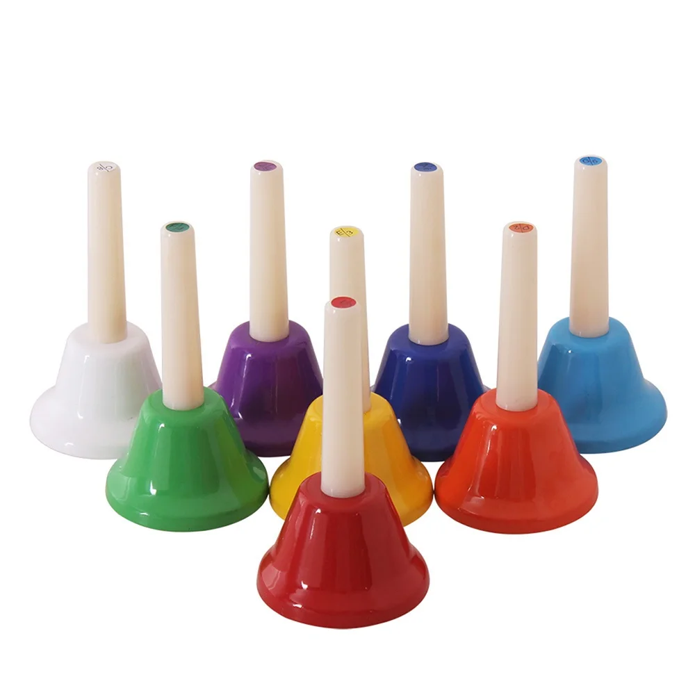 Orff 8-Note Hand Bell Children Baby Early Education Handbell Percussion Instrument Christmas Birthday Gifts Musical Toys
