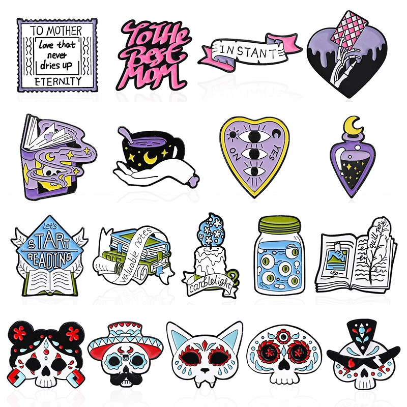 25 стилей в стиле панк Хэллоуин искусственный Череп Скелет Ведьма Волшебная книга