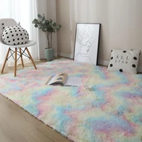 rainbow colors carpets tie dyeing plush soft carpets for bedroom living room anti slip floor mats kids room carpet rugs