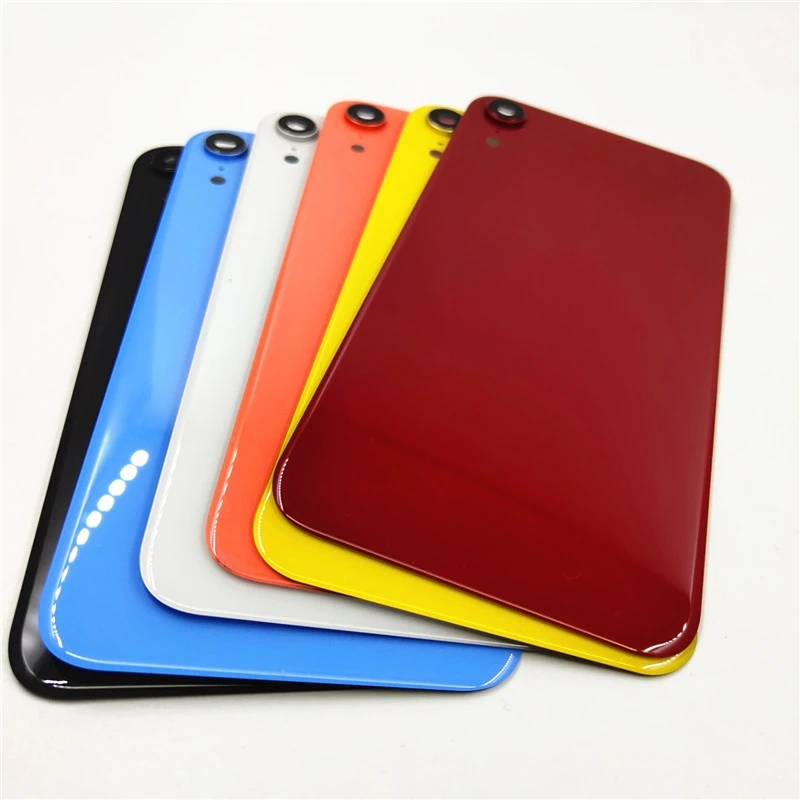 

6,1 дюймовая задняя крышка батарейного отсека для Apple IPhone XR Задняя стеклянная панель Корпус ремонт запасная часть с объективом камеры