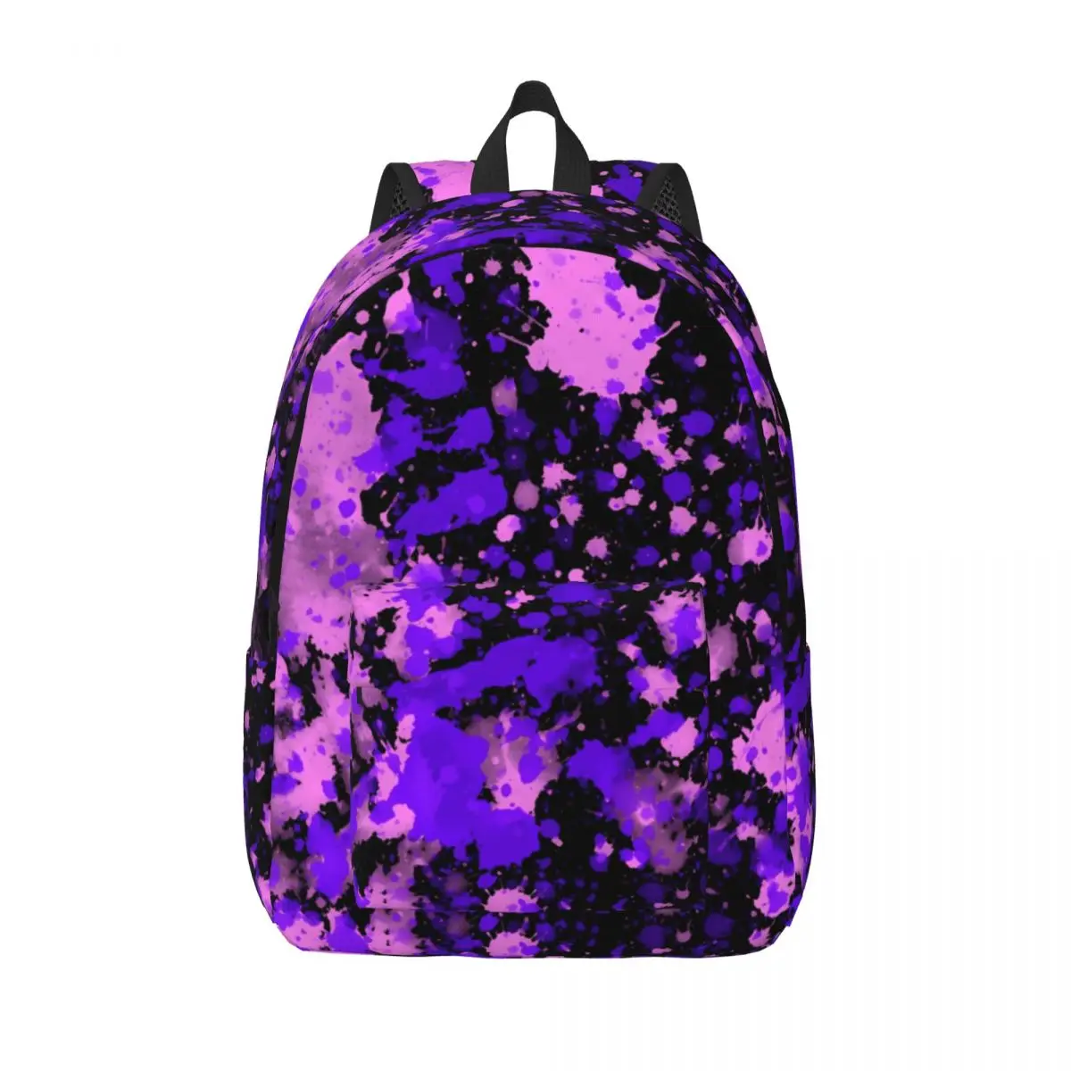

Purple Paint Splatter Backpack Abstract Print Sport Backpacks Female Leisure High School Bags Design Big Rucksack