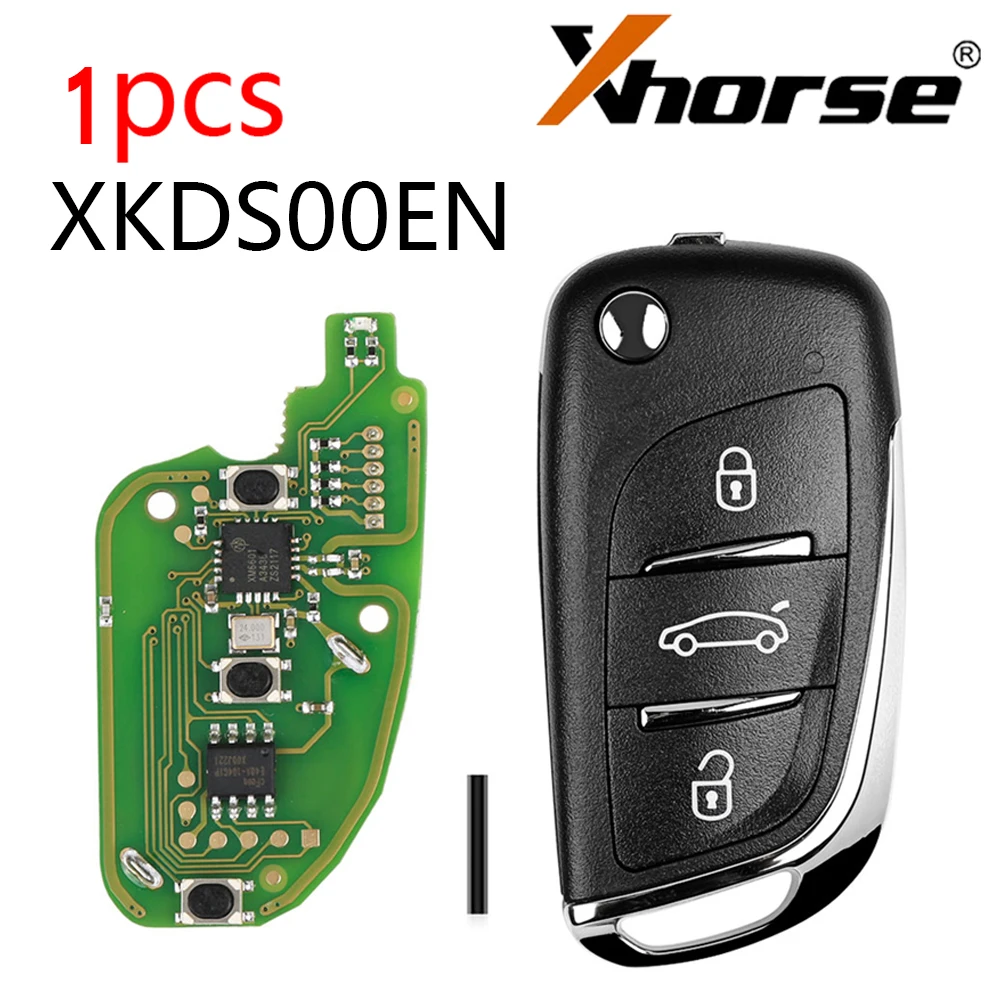 

1PCS XHORSE XKDS00EN Wire Remote Key For Volkswagen DS Type for VVDI VVDI2 KEY TOOL VVDI Tool Max, Key Tool Plus