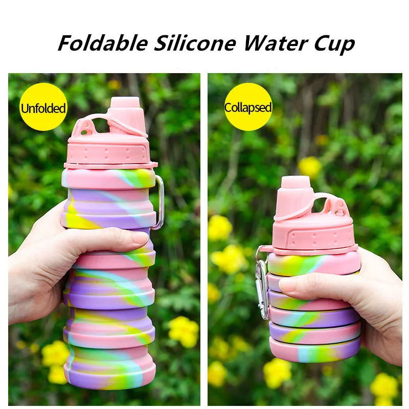 0 5 силиконовая Спортивная бутылка для воды Ins ветрозащитная камуфляжная уличная