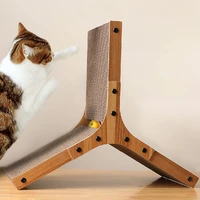 cardboard cat scratcher with cat toys ball track for indoor cats kitten vertical cat scratch pad board protect your furniture