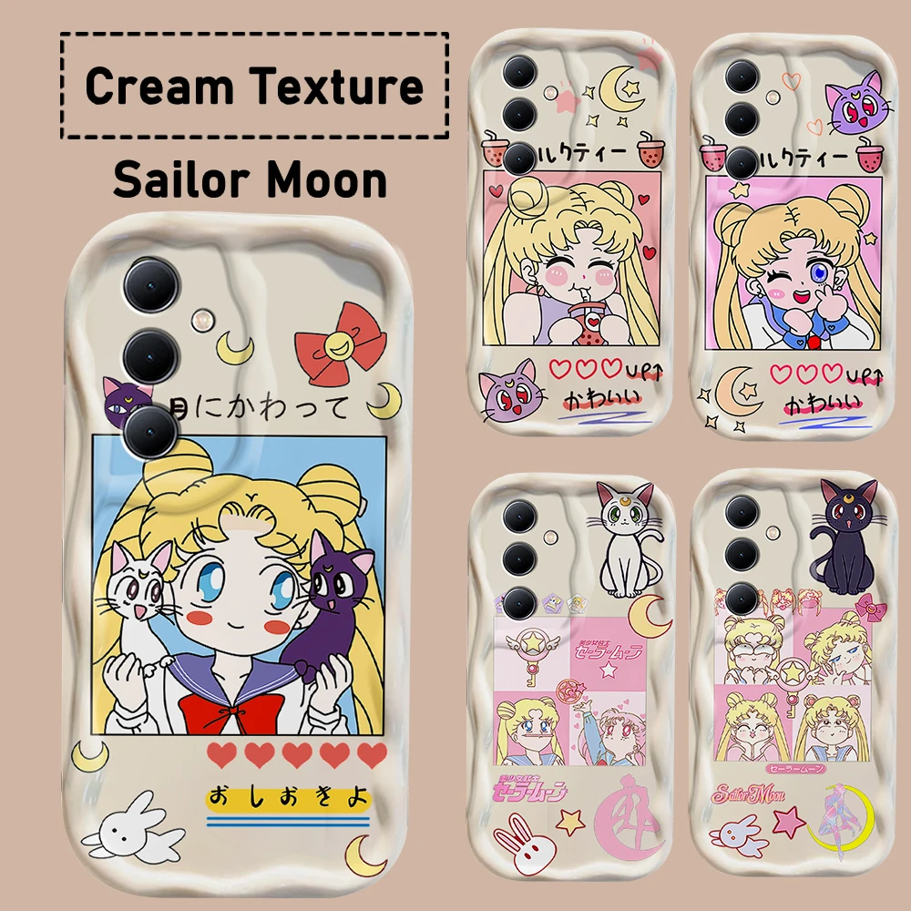 Чехол Moons Girl Sailor 3D Wave для Xiaomi Mi 14 12 12T 11 Lite Poco M6 X6 X5 X4 F4 X3 M3 Pro 4G 5G Мягкий силиконовый