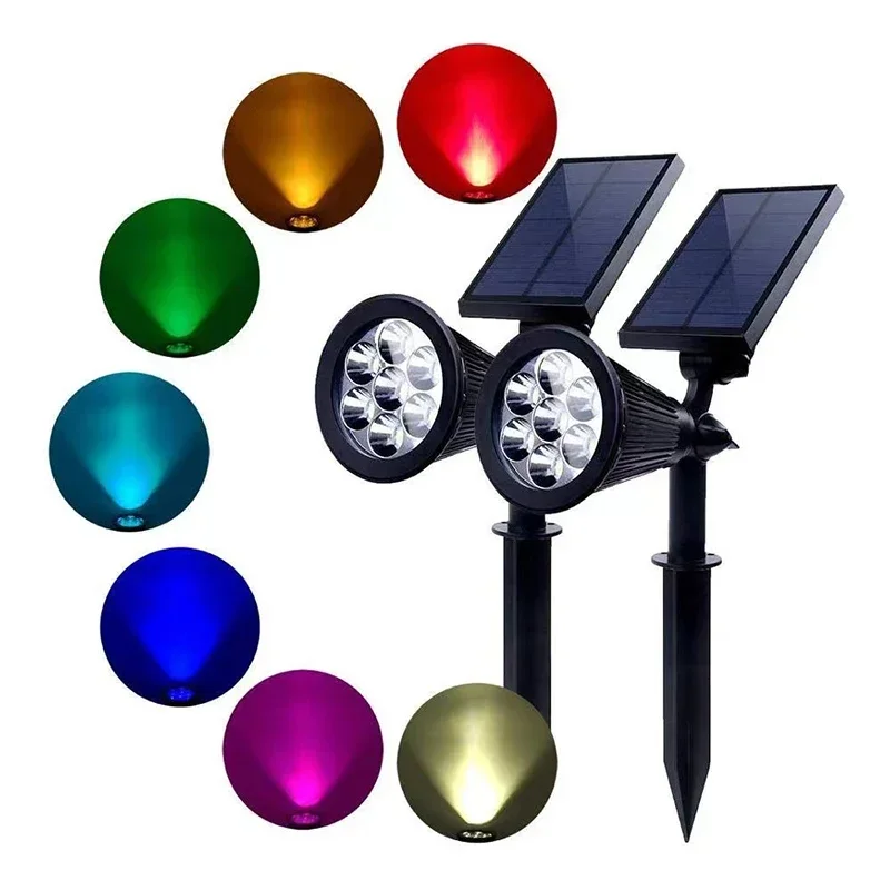 

1/2Pcs Solar Powered 7LED Lamp Adjustable Solar Spotlight In-Ground IP65 Waterproof Landscape Wall Light Outdoor Lighting