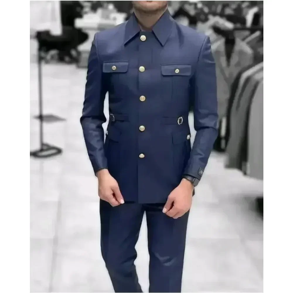 Мужской воротник-стойка в китайском стиле элегантные костюмы для мужчин