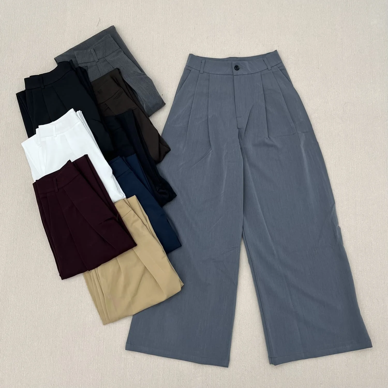 Kar &amp Otza женские 2024 осенне-зимние новые брюки с высокой талией двойной складной