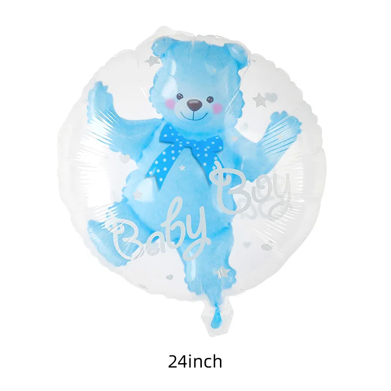 

MOONBIFFY 24-дюймовый прозрачный гелиевый шар медведь синий розовый