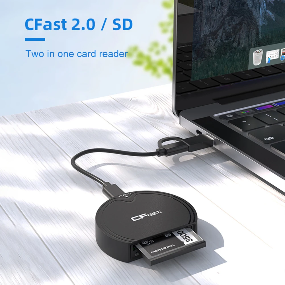 

Rocketek 2 in 1 Card Reader Portable 10Gbps High-speed Transmission USB3.2 Gen2 Card Reader Support for CFast/SD Adapter