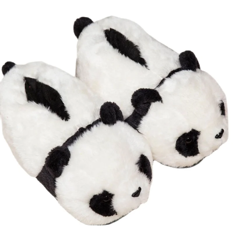 

Indoor Slippers Special offer custom a warm winter home panda cotton slippers thick bottom shoes on floor lovers shoes