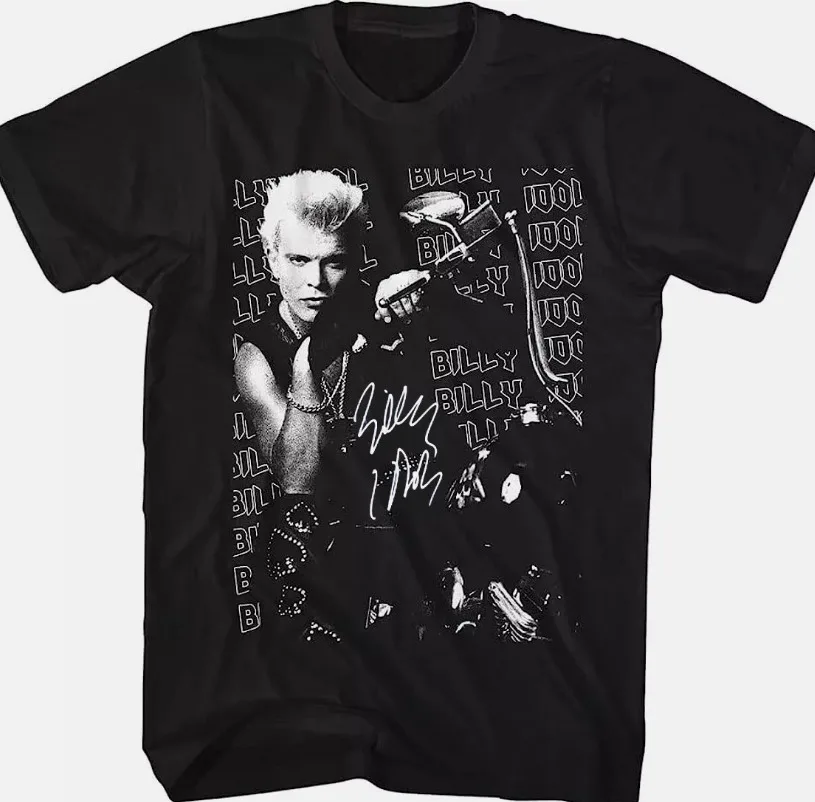 Хлопковая черная футболка Vtg Billy Idol