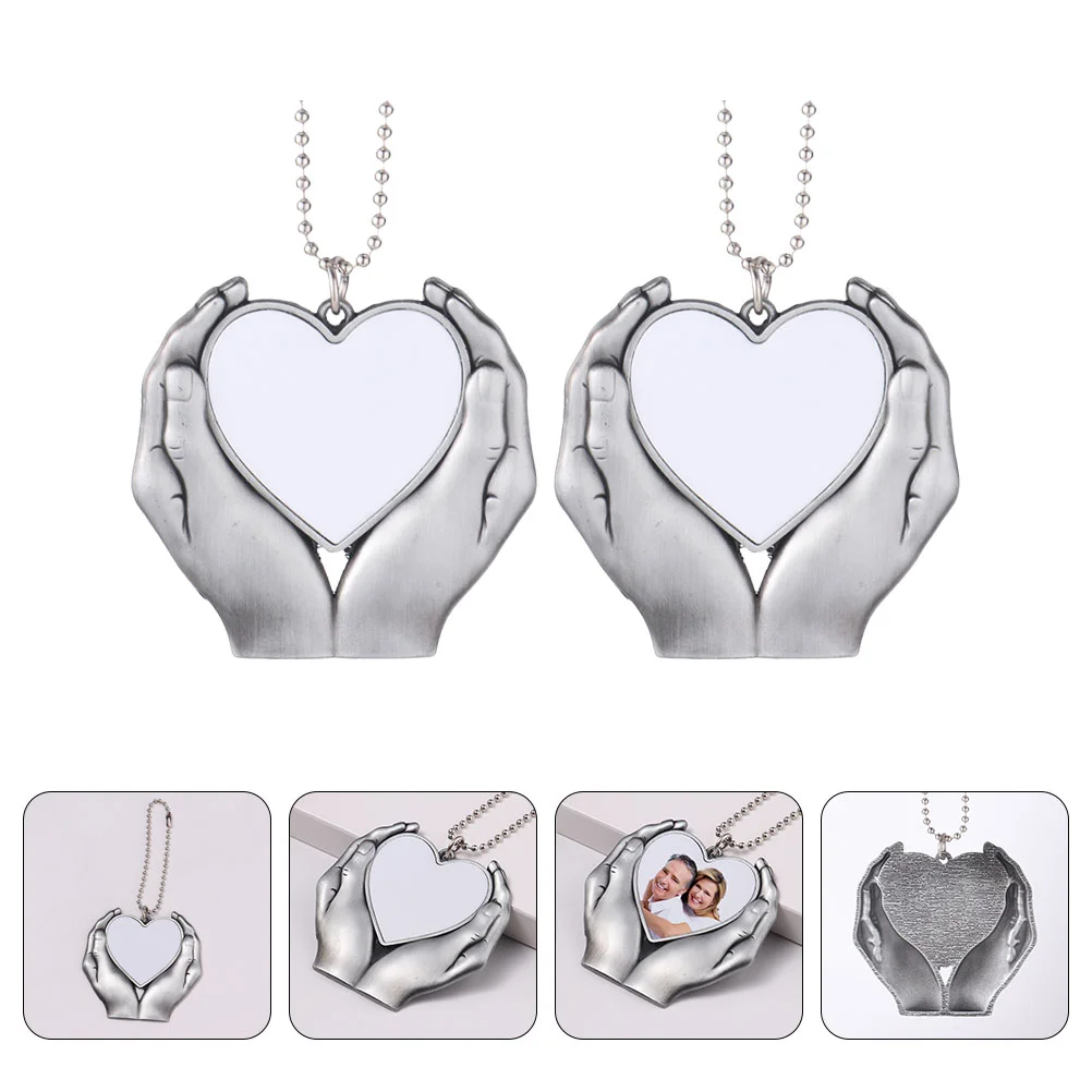 

Car Keychain Heart Hanging Sublimation Transfer Hands Pendant Hot Blank Pendants Holding Charm Supplies Tree Couple Favor