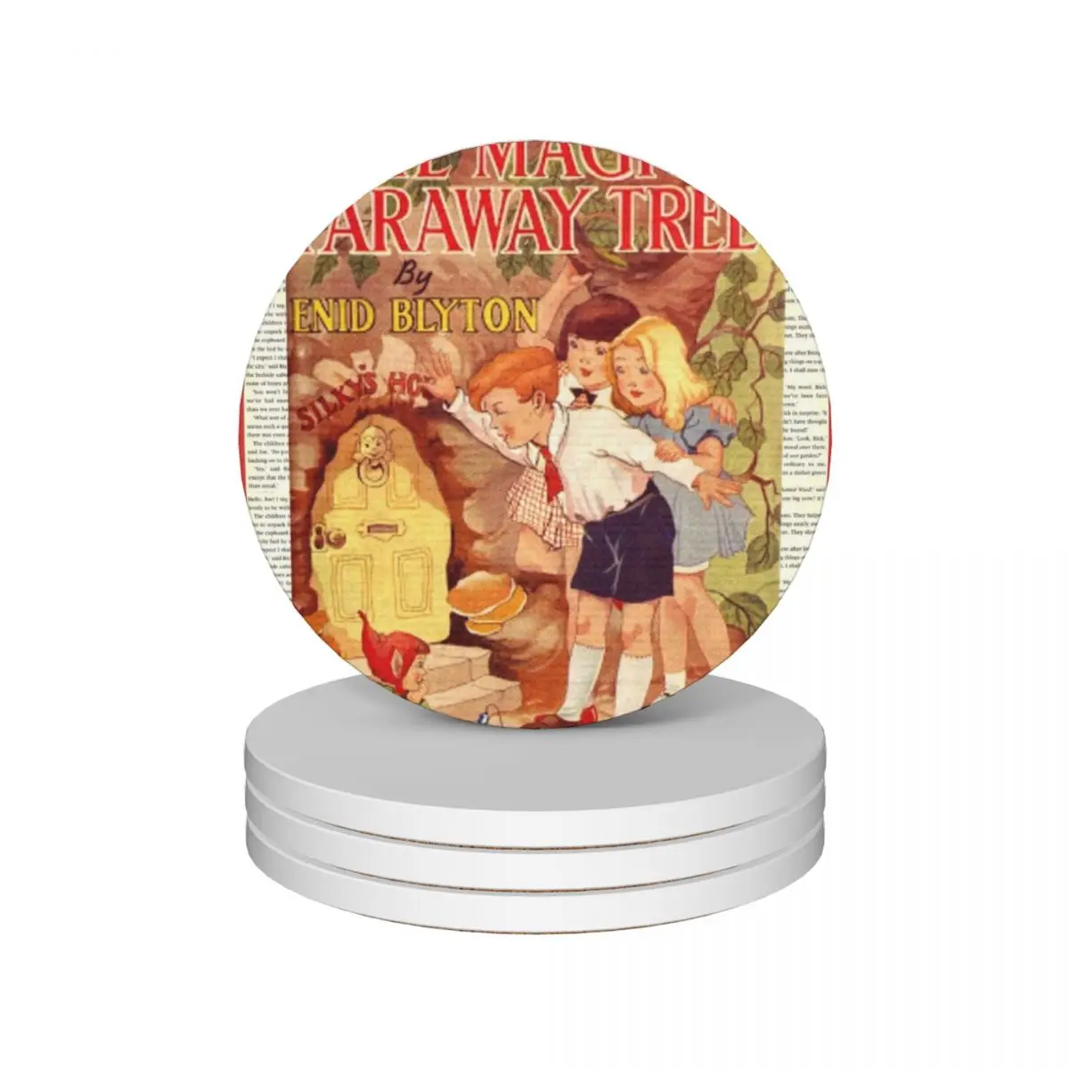 Волшебный фарфоровый Чехол-книжка из дерева керамические подставки (набор 4 шт.)