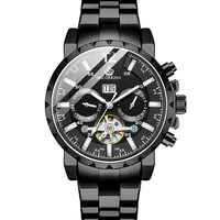 new mens watch sports steel band digital spiral crown full automatic mechanical watch luminous calendar watch wholesale