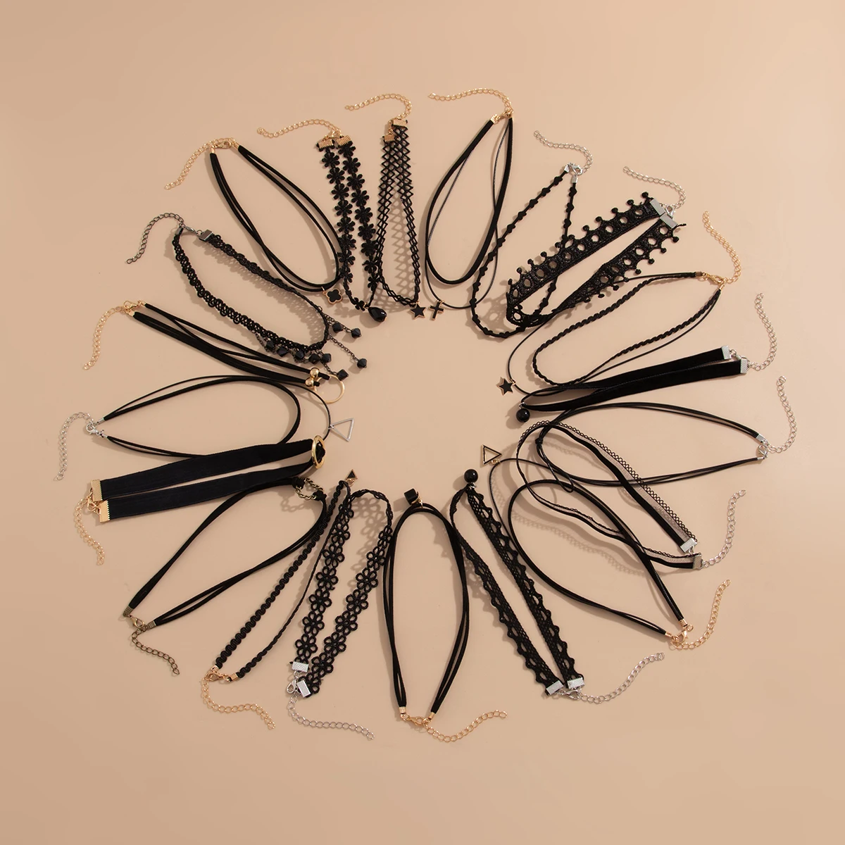 KunJoe 20 шт./комплект. винтажное черное кружевное регулируемое ожерелье чокер для