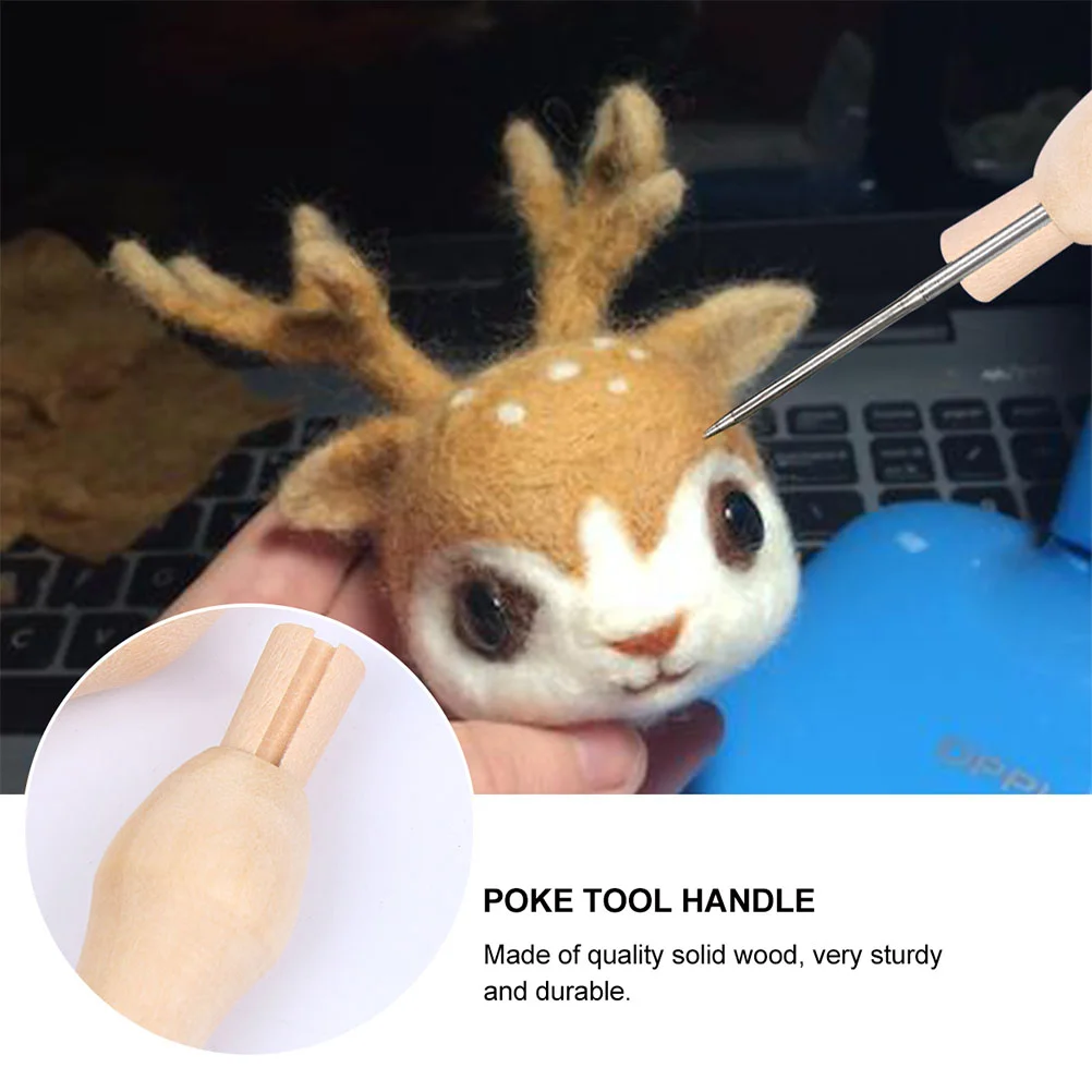 Деревянная ручка игольчатые ручки для валяния инструментов запасные части