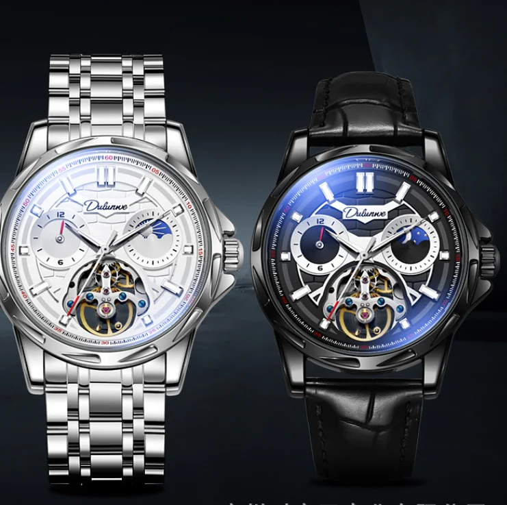 Полностью автоматические механические наручные часы многофункциональный