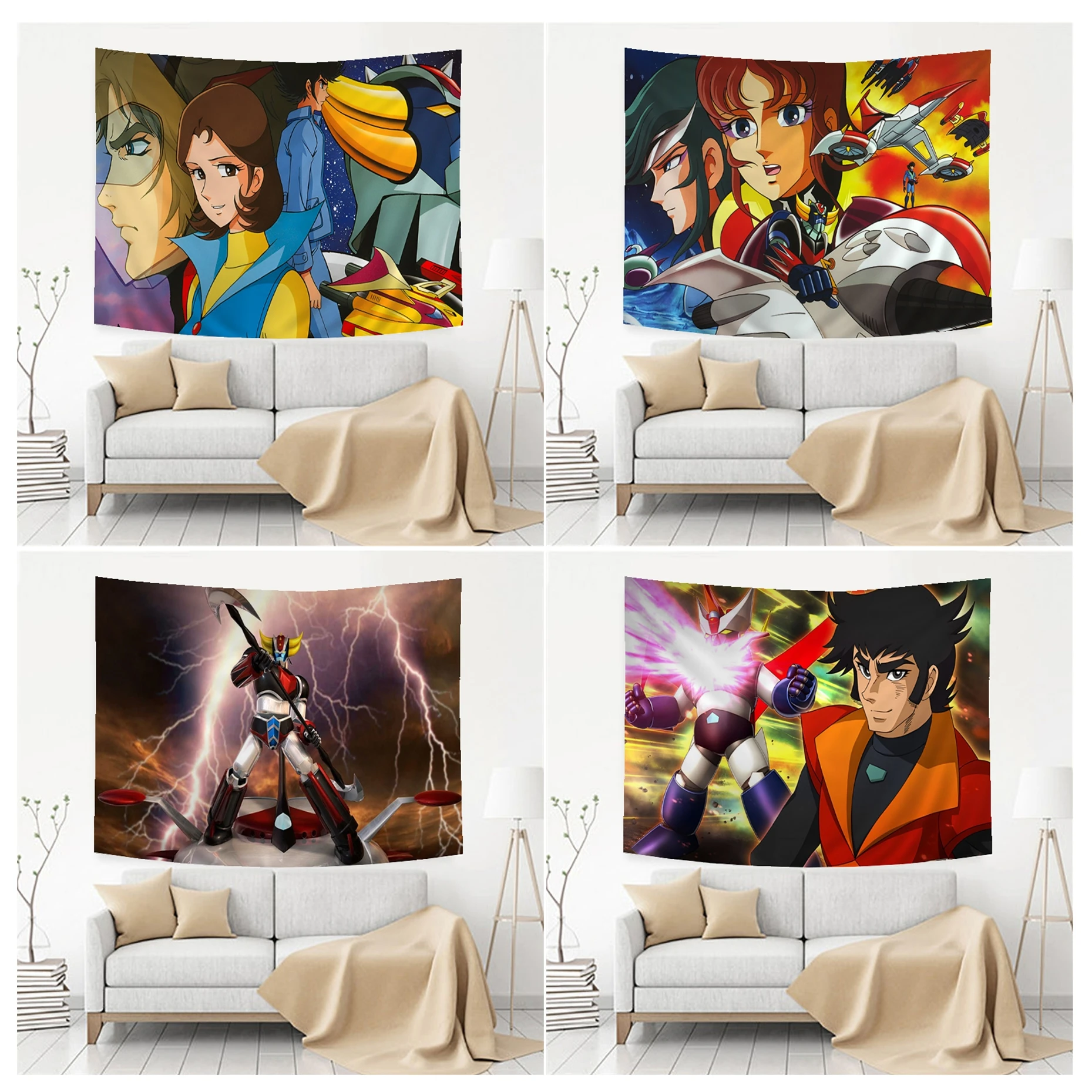 

Goldorak Grendizer Tapestry Cartoon Tapestry Art Science Fiction Room Home Decor Wall Hanging Sheets