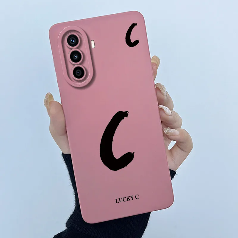 Фото Для Huawei Nova Y71 Y70 Plus чехол Lucky Initial Letter силиконовый мягкий матовый бампер для телефона HUAWEI NovaY70 MGA-LX9 корпус №5