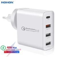 48w type c usb pd charger for iphone 11 xs max samsung huawei ipad pro qc 3 0 quick charger us eu plug fast wall charger adapter