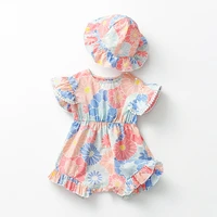 toddler baby girl romper summer new fashion floral print jumpsuit for newborns cotton short sleeve kids clothes girls costumes