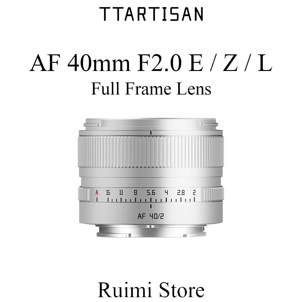Фото TTArtisan 40 мм f2.0 Серебряный полнокадровый объектив с автоматической фокусировкой и Prime для беззеркальных камер с креплением E/Z/L №1