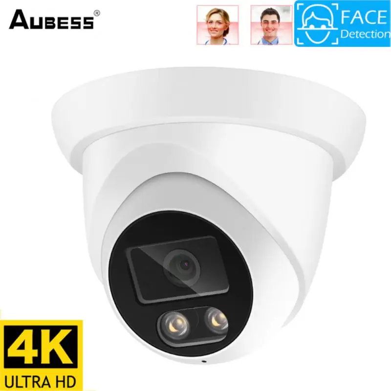 

8MP 4K IP Camera Outdoor Face Detection Audio Dual Light H.265 Onvif CCTV Metal Dome POE Surveillance Security RTSP Night Vision