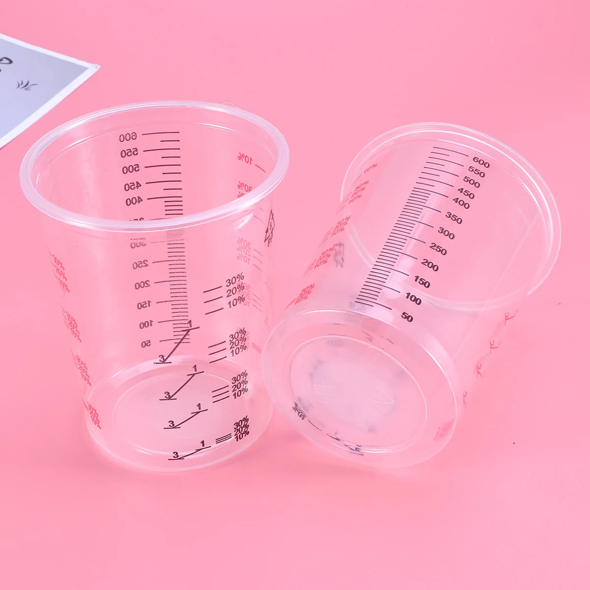 

2 PCS 600ML Measuring Cup Set Scale Mixing Cups Epoxy Resin Liquid Plastic Pp